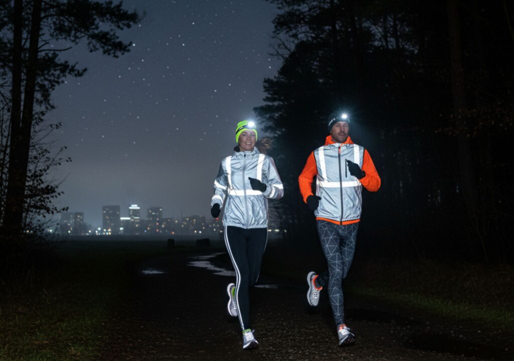 Laufen im Dunkeln und gut sichtbar